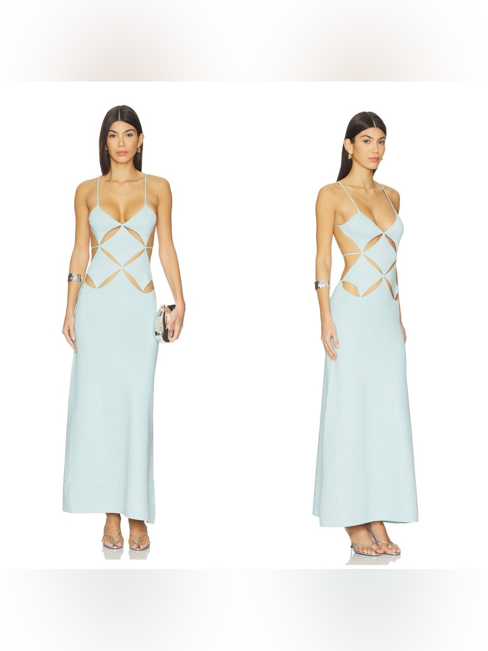 NWT DELFI Collective Gaila long knit cut out dress in Mint